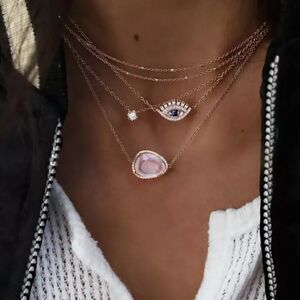 NEW! Dainty Boho Minimalist Gold Layered Pendant Necklace